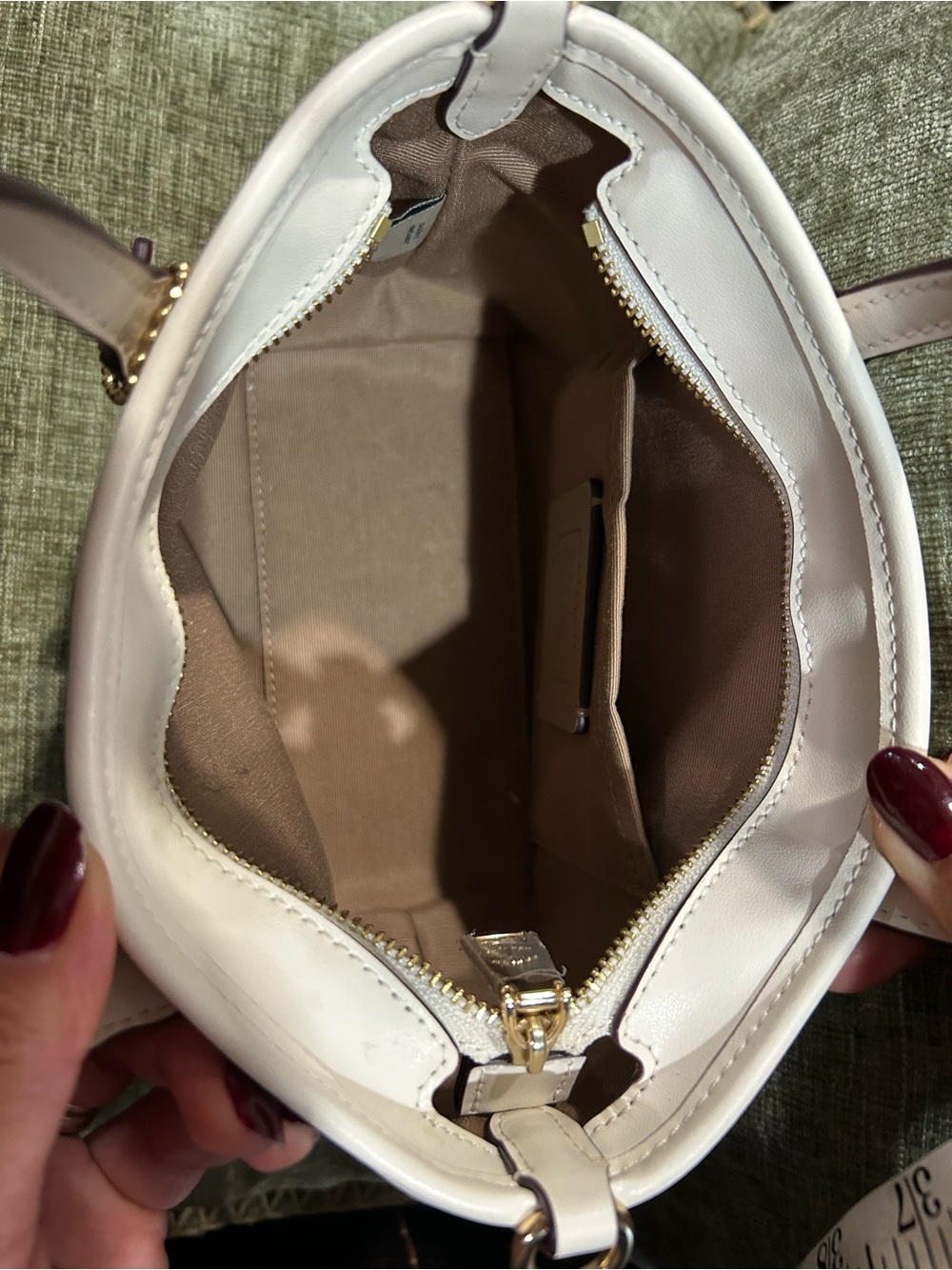 Coach Cream and White Mini Pebbled Satchel - Picture 8 of 12